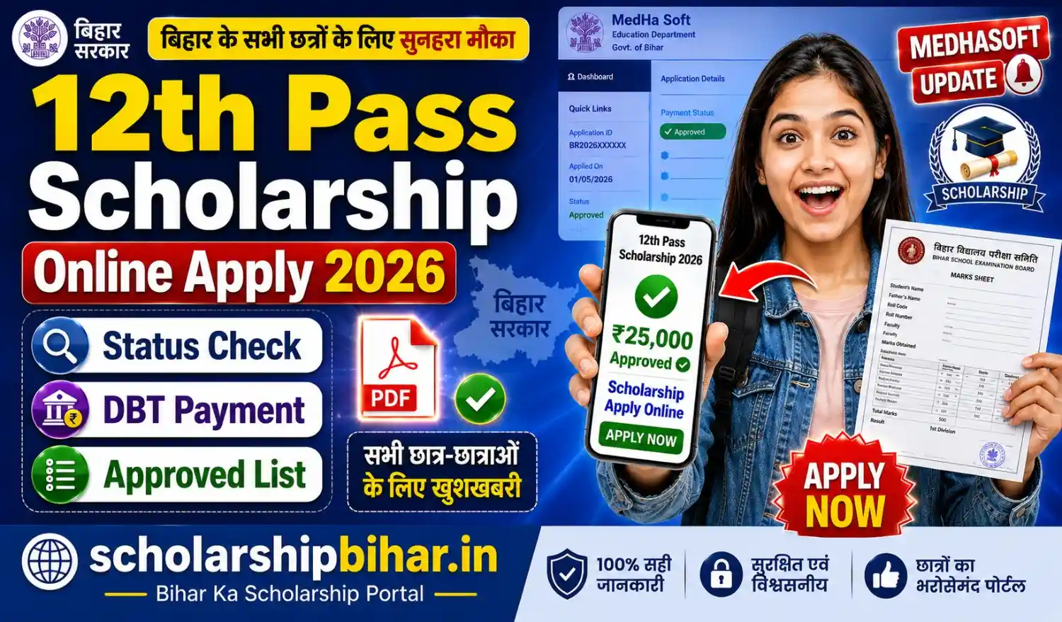 12th Pass Scholarship Bihar 2026 Online Apply: इंटर पास ₹25,000 स्कॉलरशिप आवेदन शुरू