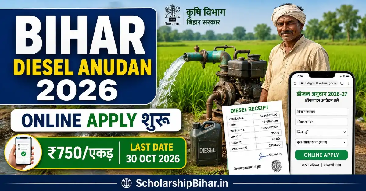 Bihar Diesel Anudan 2026: Online Apply, Eligibility, Documents और आवेदन प्रक्रिया | Bihar Diesel Anudan 2026 Online Kaise Kare